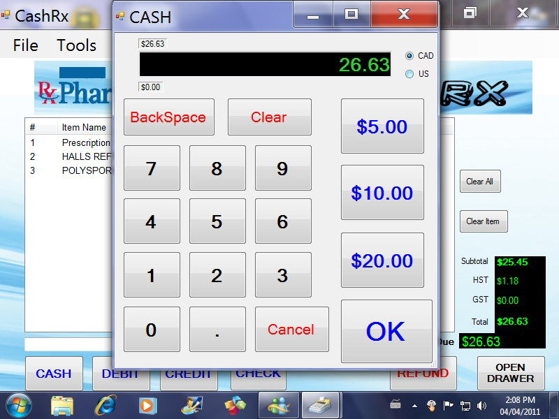 CashRx Point of Sale System for Pharmacies